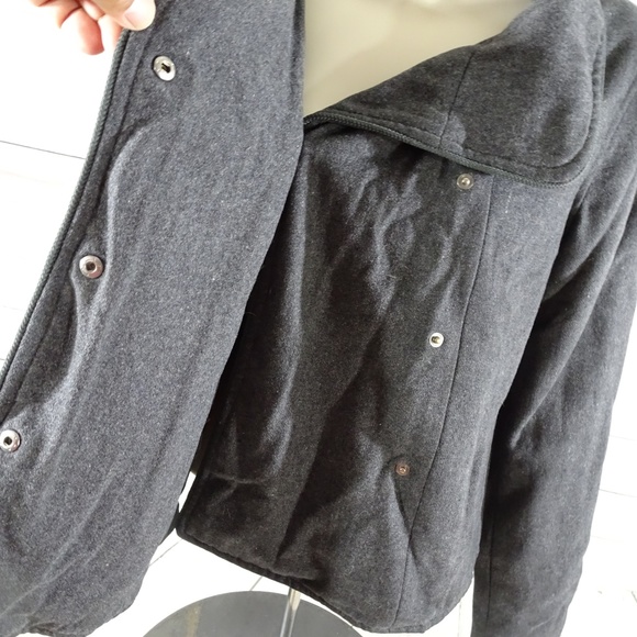 90's Vans Off The Wall Wool Blend Gray Jacket - Picture 3 of 6